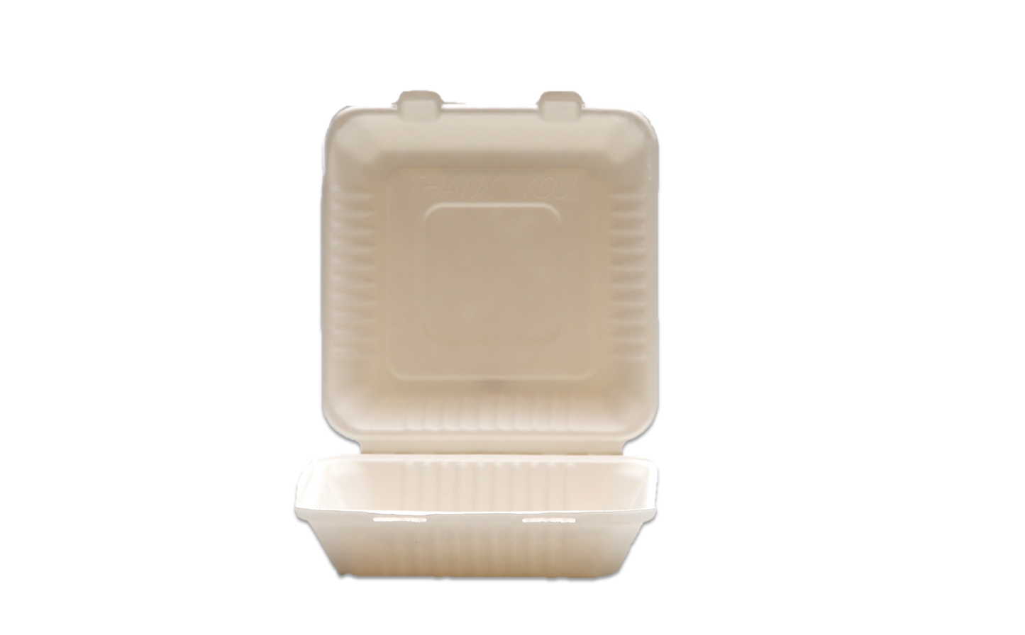 Natural Color 9"x9"x3" Clamshell food container, one compartment - 200/Case