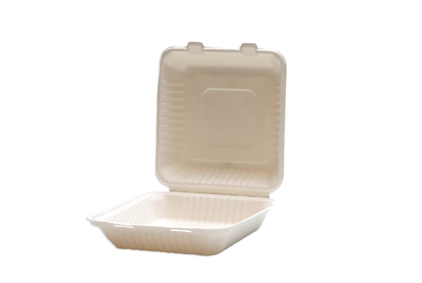 Natural Color 9"x9"x3" Clamshell food container, one compartment - 200/Case