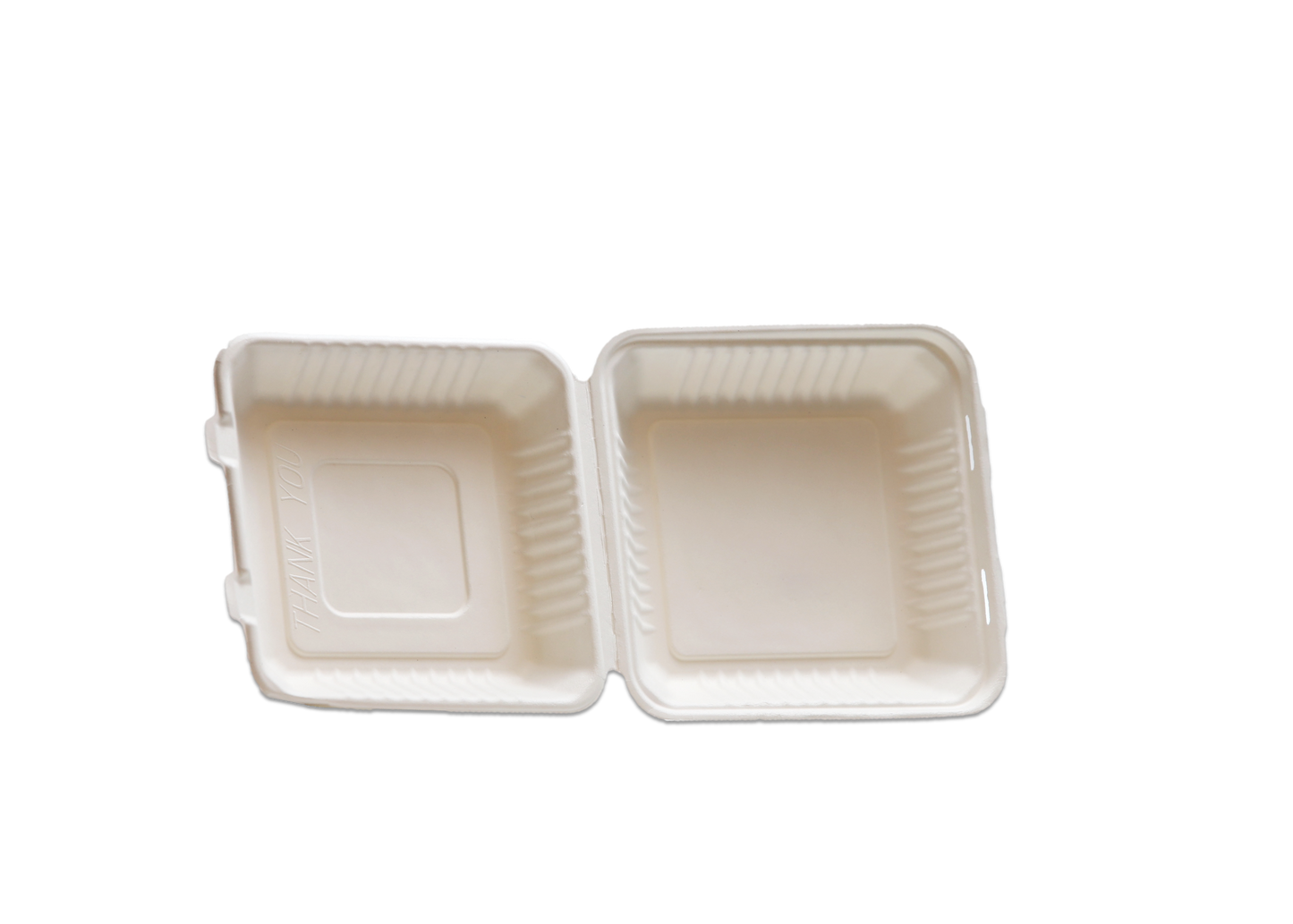 Natural Color 9"x9"x3" Clamshell food container, one compartment - 200/Case