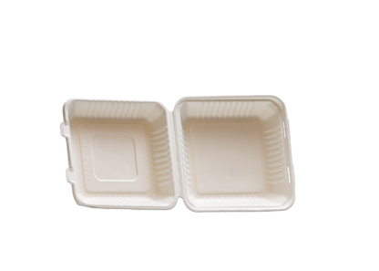 Natural Color 9"x9"x3" Clamshell food container, one compartment - 200/Case