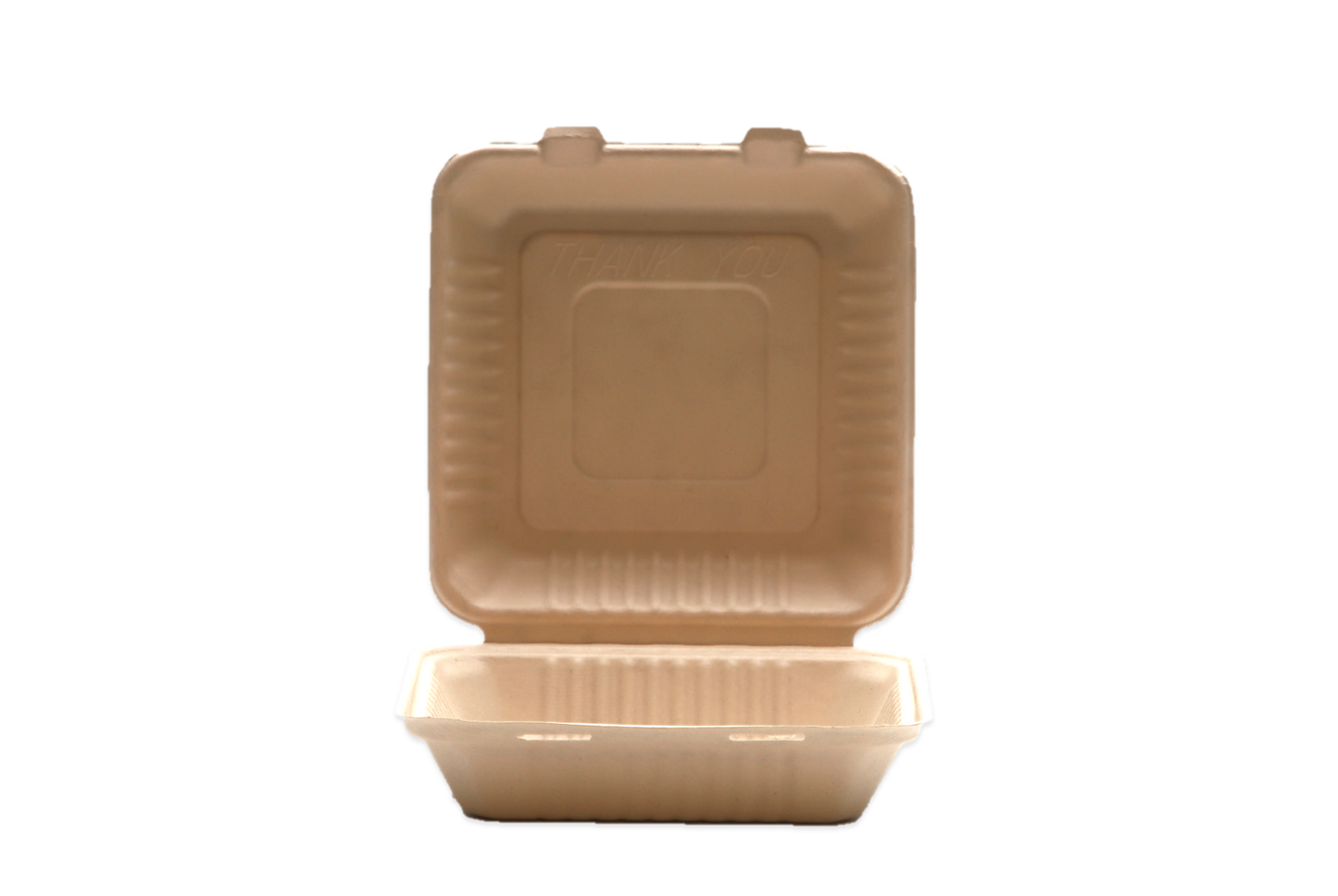 White Color 9"x9"x3" Clamshell food container, one compartment - 200/Case