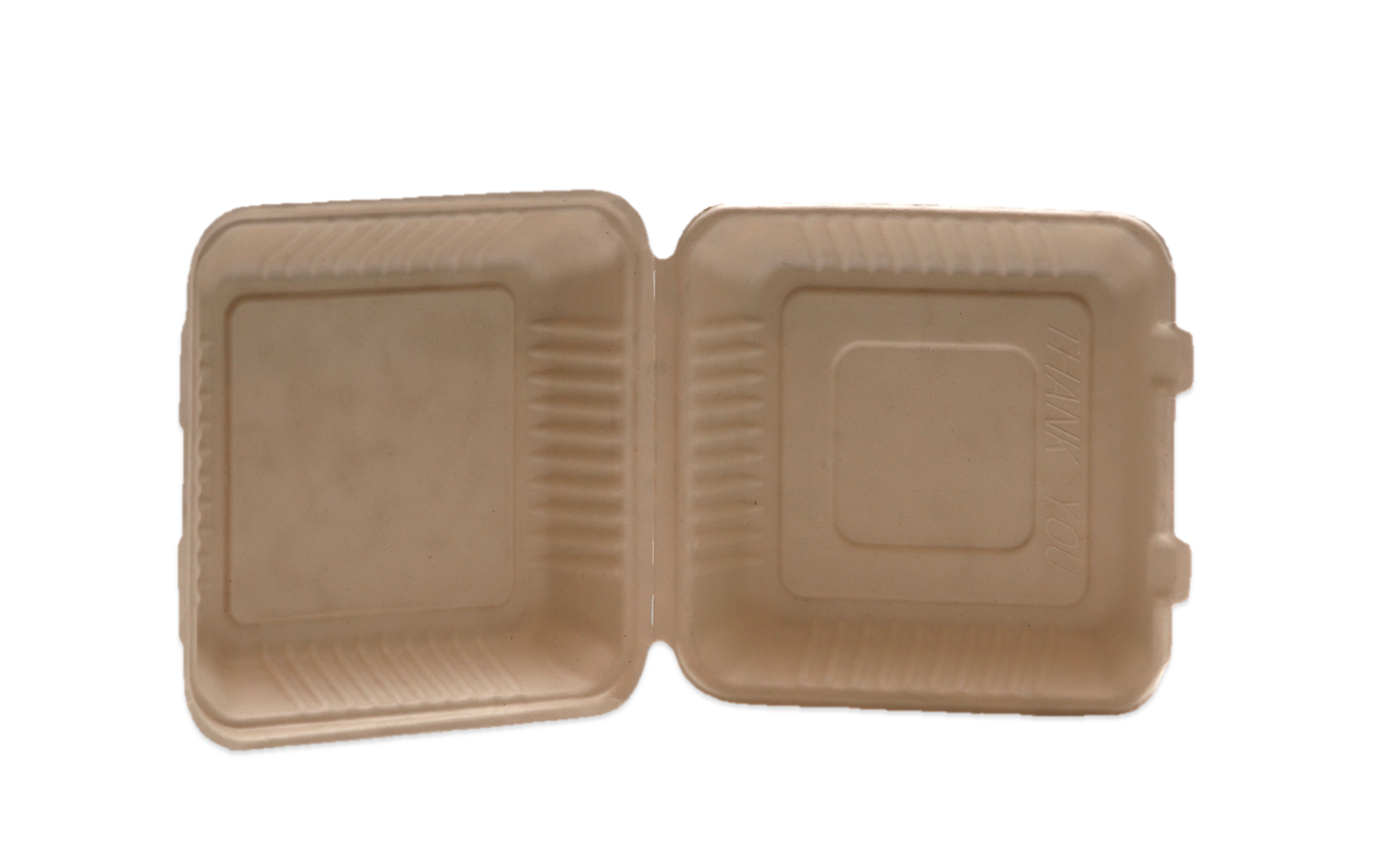 White Color 9"x9"x3" Clamshell food container, one compartment - 200/Case