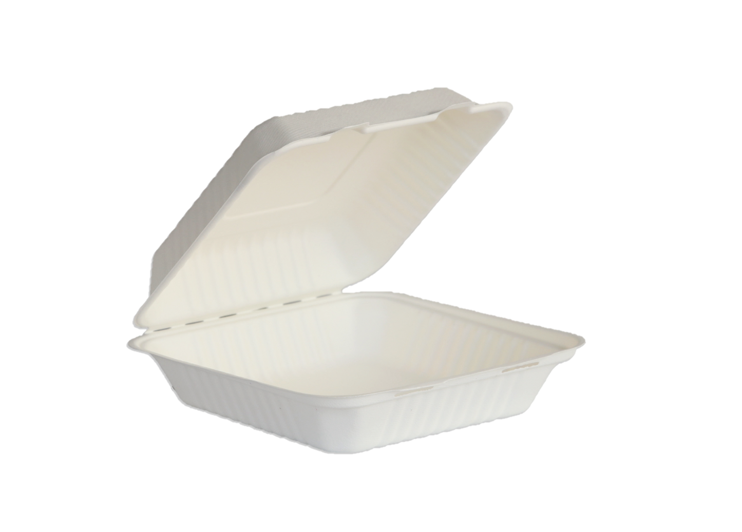 Natural Color 9"x9"x3" Clamshell food container, one compartment - 200/Case